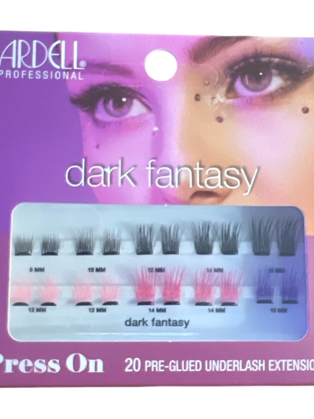 Ardell Dark Fantasy Press-On Underlash Set — Purple Pink Black